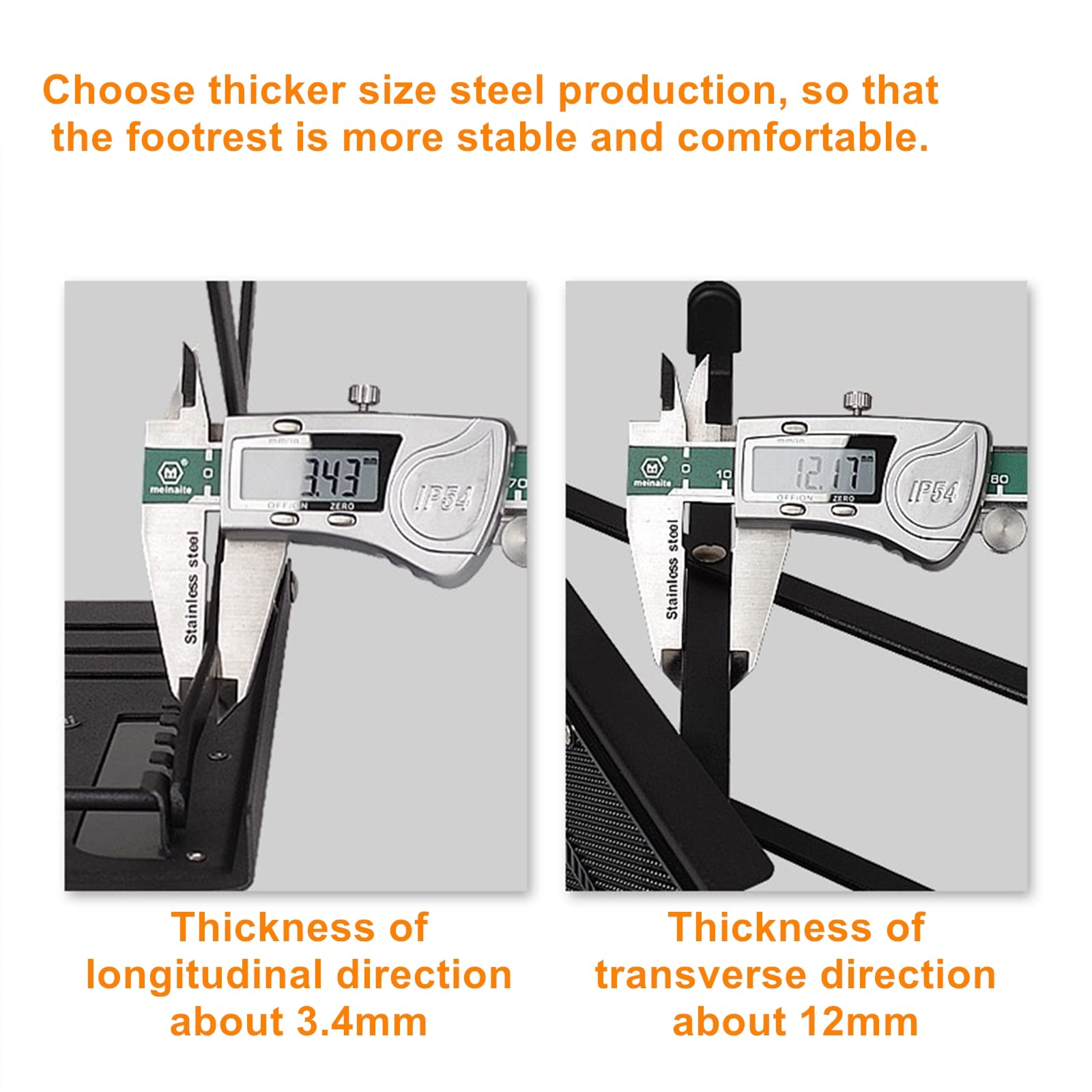 Miwayer Guitar Foot Rest 6-Position Height Adjustable Rubber End Caps and Non-Slip Rubber Padfor Com fortable and Solid Support